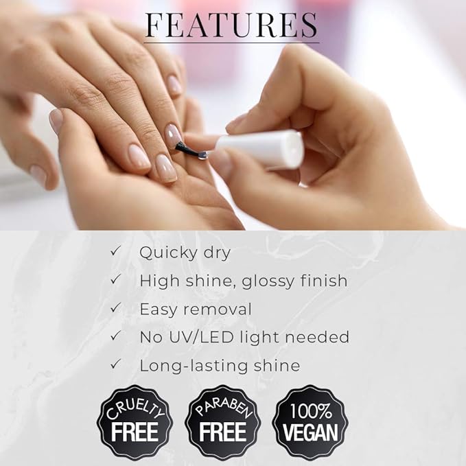 Seche Vite Professional Refill Kit, High-Gloss Clear Top Coat for Natural Nails, Artificial Gels Fiberglass Acrylic Extensions, Quick-Dry Long-Lasting Shine, 1 Kit