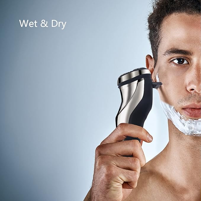 Electric Razor for Men Shaver Mens for Shaving with Pop-up Trimmer Electric Rotary Shavers for Men Wet & Dry Cordless Waterproof USB Rechargeable