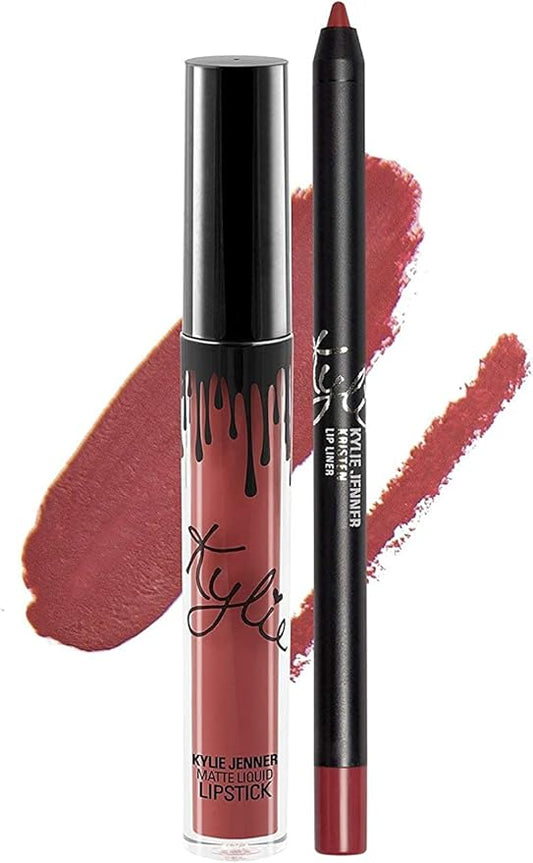New Female Kylie Jenner Cosmetics Long Lasting Lipstick Lip Gloss Liquid Matte Lip Liner Makeup (Kristen)