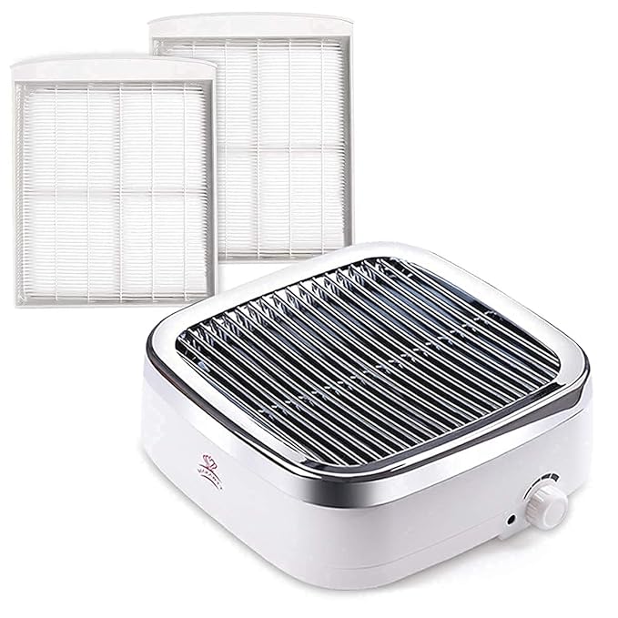 Makartt Nail Cleaner Machine Manicure Tools Bundle, 60W Nails Vacuum Cleaner Machine for Nail Drills, 2Pcs No-Spilling Screen for Nail Vacuum Machine