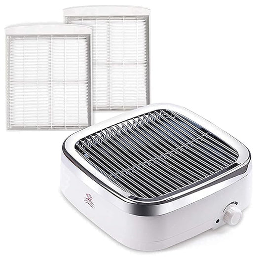 Makartt Nail Cleaner Machine Manicure Tools Bundle, 60W Nails Vacuum Cleaner Machine for Nail Drills, 2Pcs No-Spilling Screen for Nail Vacuum Machine