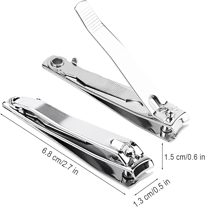 Thickened Stainless Steel Nail Clippers with Nail File, Nail Clippers Bulk,Bulk Nail Clippers for Homeless Individually Wrapped, for Homeless,Shelter, Air Bnb, Hotel 2.7inches (100 PCS)