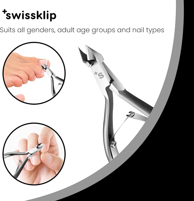 Swissklip Cuticle Trimmer I Best Cuticle Remover I Cuticle Nippers, Cuticle Cutter, Cuticle Scissors I Nail Nipper used along with Cuticle Pusher Tool, Cuticle Clippers, Nail Cuticle Trimmer ((2))