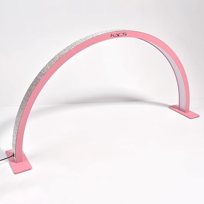KADS 29In Wide Half Moon Nail Desk Lamp, Half Moon Light for Nail Desk, Lash Light for Eyelash Extensions with 3 Color Temperature 3000k-6500k for Nail, Lash, Tattoo, Skincare (Pink)