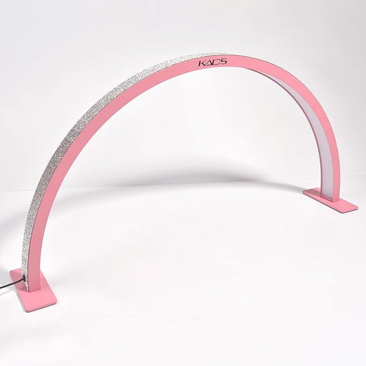 KADS 29In Wide Half Moon Nail Desk Lamp, Half Moon Light for Nail Desk, Lash Light for Eyelash Extensions with 3 Color Temperature 3000k-6500k for Nail, Lash, Tattoo, Skincare (Pink)