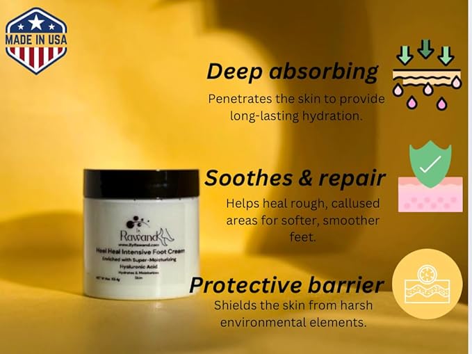 Organic Deep Foot repair with Hyaluronic Acid & Cocoa Butter With Vitamin E Handmade Heel Heal For Cracked Heels and Dry Feet Enriched With Shea & Kokum Butters