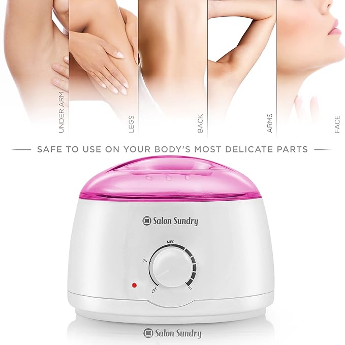 Salon Sundry Portable Electric Hot Wax Warmer Machine for Hair Removal - Pink Lid