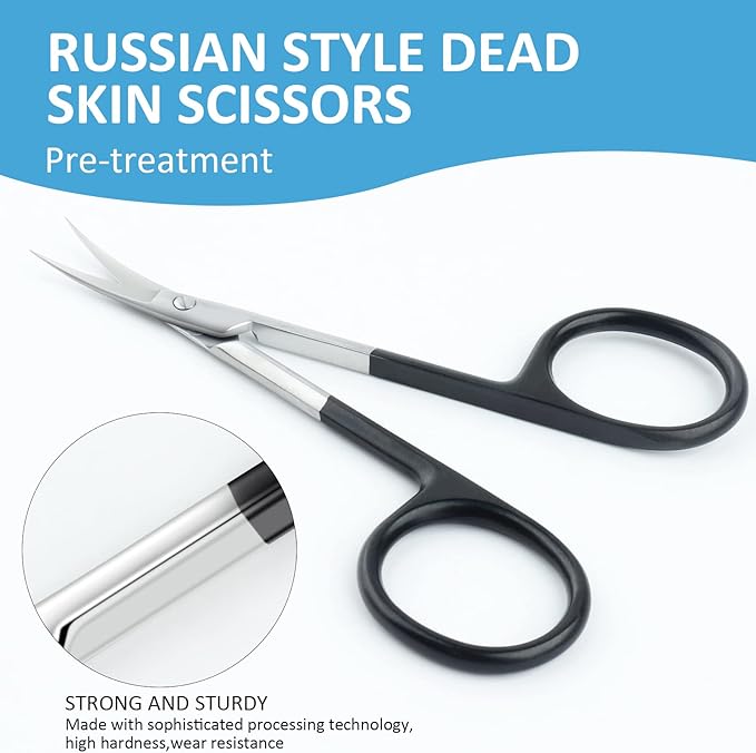 Cuticle Scissors for Women and Men Curved Stainless Steel with Tip Grooming Blades Manicure Nail for Dry Skin Nail Scissors (3)