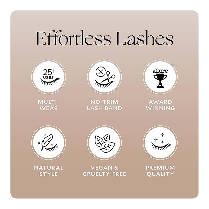 Velour Effortless Lashes, Natural Looking False Eyelashes, Fluffy & Lightweight No Trim Eyelashes, Reusable Fake Lashes For All Eye Shapes, Vegan & Cruelty-Free, Lash Glue not Included (Mini Me)