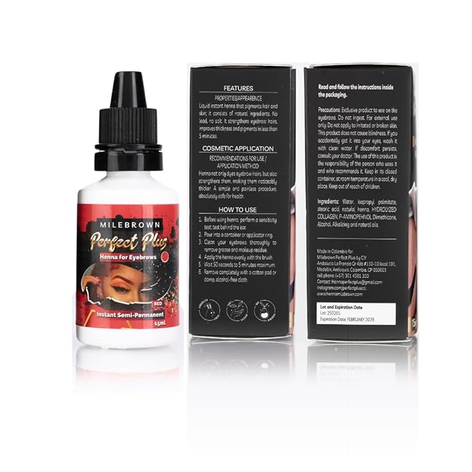 Eyebrow Henna, for natural-looking coloring, 15 ml (Red)