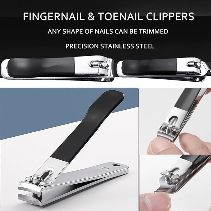 11pcs Ingrown Toenail Clipper Nail Cutter,Multifunctional Stainless Steel Nail Clipper,Adult Thick Nails Travel Grooming Kit Manicure & Pedicure Set Personal Care Tools (black)