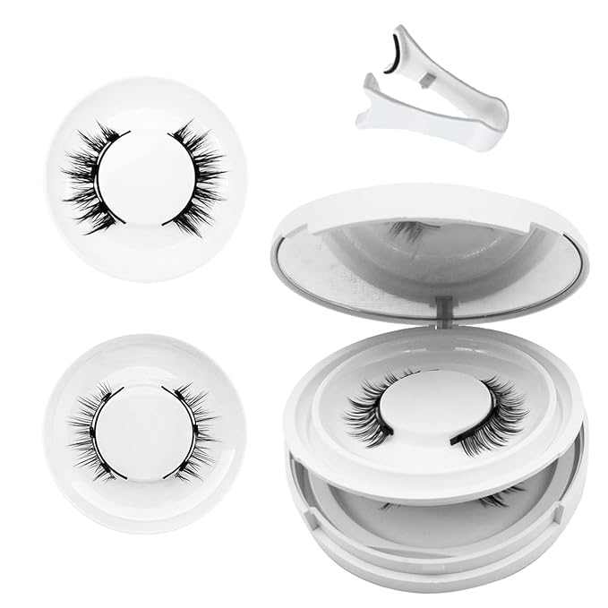 Meylora Magnetic Lashes,Meylora Magnetic Eyelashes with Applicator Reusable Eyelashes Magnet without Eyeliner Natural Look No Glue or Liner Needed(Simple+Iris)
