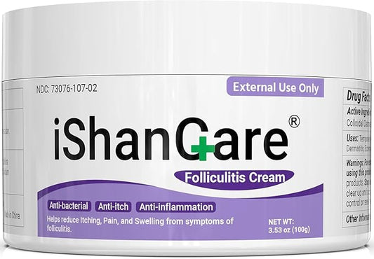 Folliculitis Treatment, Highly Effective Folliculitis Cream, Natural folliculitis for Itching, Redness, Inflammation, Ache, Burning, 3.53 Oz