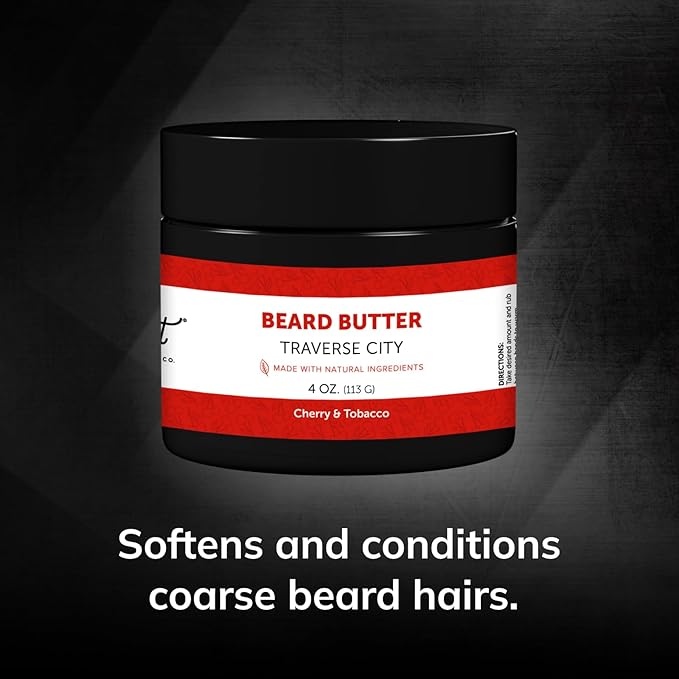 Detroit Grooming Co. Beard Butter for Men | Softens, Thickens & Hydrates with Safflower Oil & Shea Butter | Traverse City Scent, 4oz