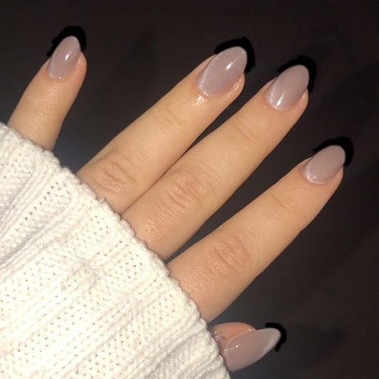 modelones Cat Eye Press on Nails, 32Pcs 16 Sizes Short Oval Fake Nails Kit Press Ons with Nail Glue, Adhesive Tabs, Nail File, Prep Pad, Manicure Stick