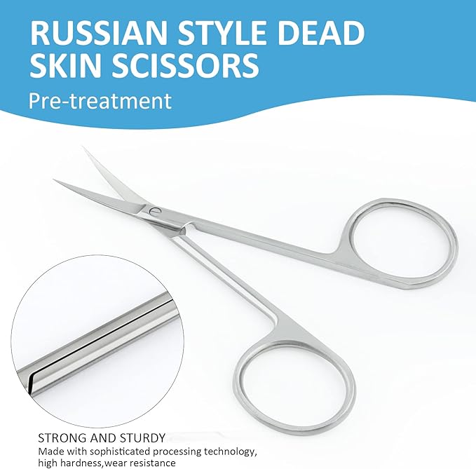 Cuticle Scissors for Women and Men Curved Stainless Steel with Tip Grooming Blades Manicure Nail for Dry Skin Nail Scissors (2)