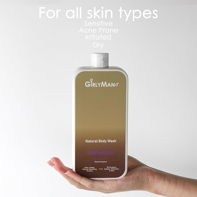 Natural Body Wash - Made with Olive Oil & Aloe Extract, No Artificial Fragrance, PH Balanced, Gentle Formula, Nourishing Ingredients, Family Owned (Lavender)