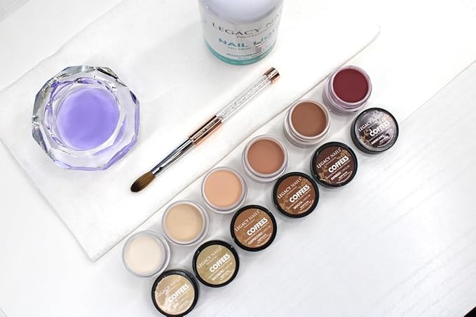 Legacy Nails Professional COLLECTION Acrylic Powder Kit 6 Colors Nail Art Set for Manicure DIY for Dip & Acrylic Nail Extensions (COFFEES COLLECTION)