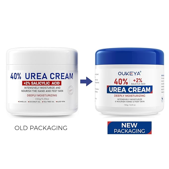 NEW FORMULA Urea Cream 40% Plus 2% Salicylic Acid for Feet Maximum Strength, Dry Cracked Hand Heel Moisturizing Repair Lotion for Knees, Elbows, Removes Corns, Dead Skin Cream, 5.29 oz