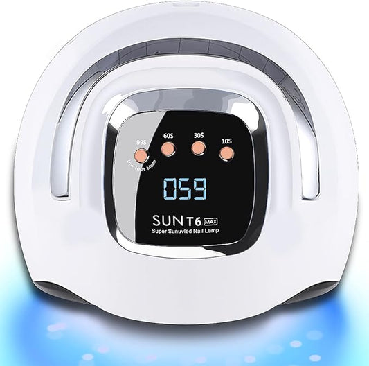 W&H 220W LED UV Light Dryer for Nails Gel Polish Lámpara para Uñas 57 LEDs 4 Timer Preset, Auto On Fingernail Toenail 6ft Powercord