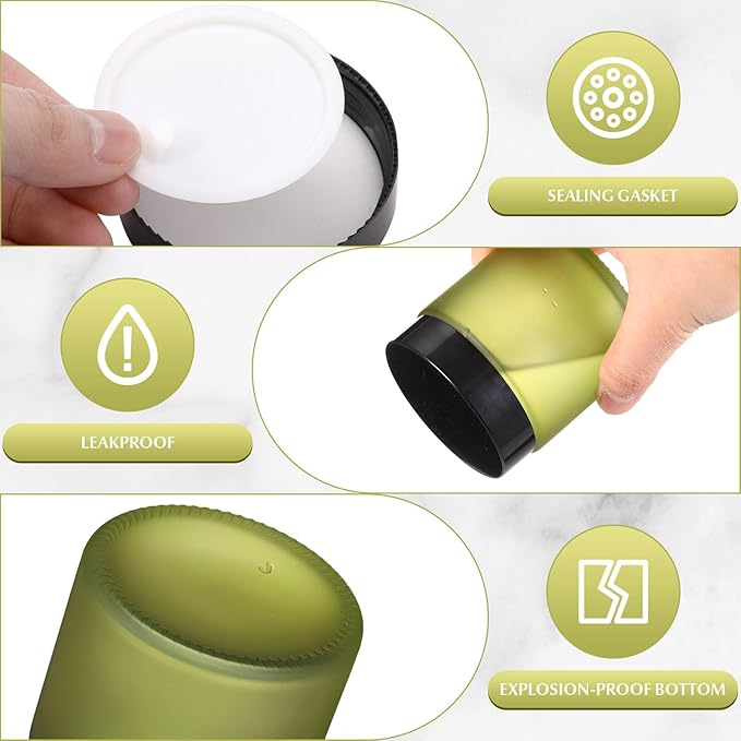 Norme 64 Pcs 4 oz Glass Jars with Lids Leakproof Round Airtight Empty Cosmetic Jars with Inner Liners Lid for Storing Lotions Powder Ointments Candle Making (Pea Green)