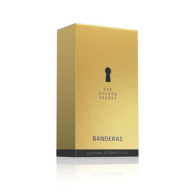 Banderas Perfumes - The Golden Secret - Eau de Toilette Spray for Men - Long Lasting - Masculine, Casual and Elegant Fragrance - Mint, Apple and Spicy Notes - Ideal for Day Wear - 6.7 Fl Oz
