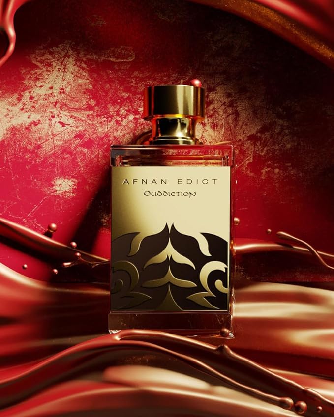 Afnan Edict Ouddiction Unisex Luxury Eau de Parfum Spray, 2.7 Fl. Oz – Opulent Oud & Amber Fragrance with Saffron & Leather