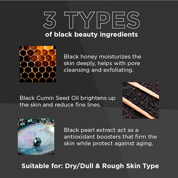 Lululun 21EA Black Facial Sheet Mask, Hydrating & Moisturizing Face Masks with Smoothing Organic Extracts, Japanese Daily Skincare for Dry Skin, Hydra F