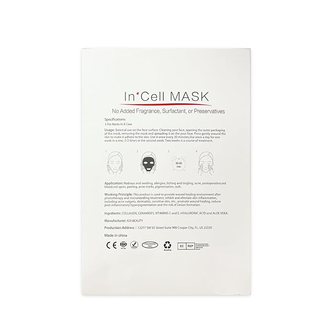 Koi Beauty Face Repair Sheet Mask for Microneedle Derma Roller Microneedling Pen Derma Auto pen, Instant Hydration Soothing Cooling, Post Microneedling Treatment, Reduce Redness Stinging Feeling