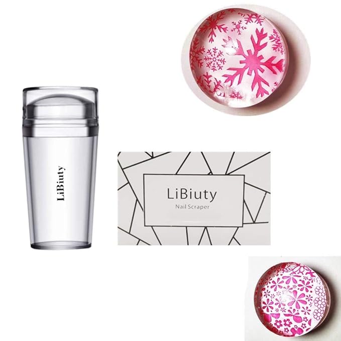 Nail Template Kit - 5pcs Nail Stamping Plates with Stamper & Scraper - 8 Colors Gel Polish Set