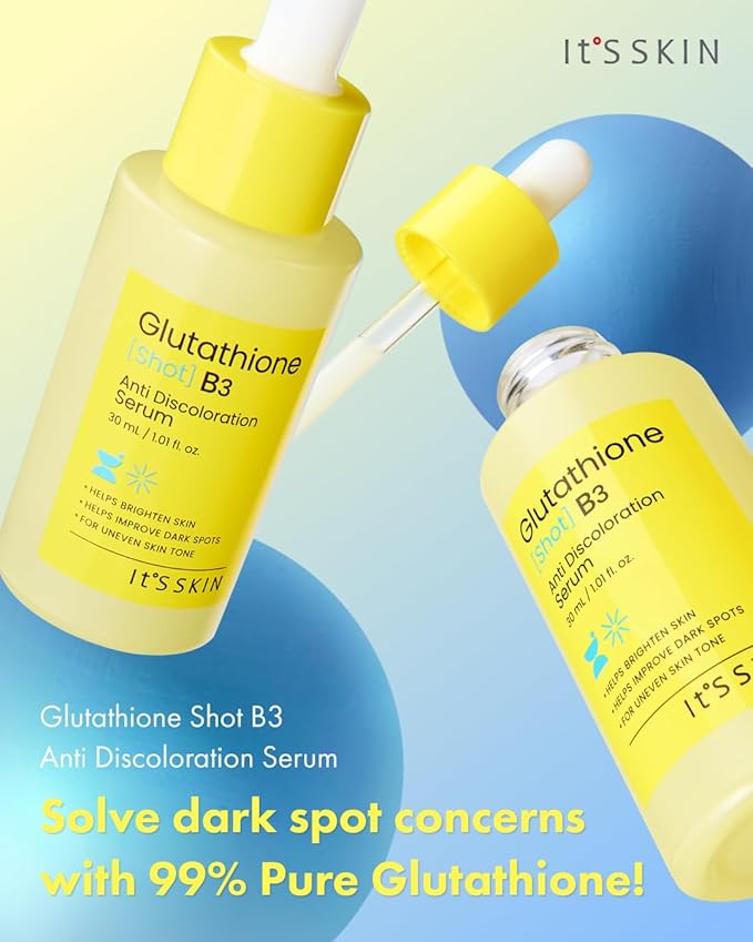 It'S SKIN Glutathione Shot B3 Anti Discoloration Serum 1.01 Fl Oz, 99% Pure Glutathione, Pepta-Glutazome, Dark Spot Corrector, Non-Irritating Daily Serum, Korean Skincare