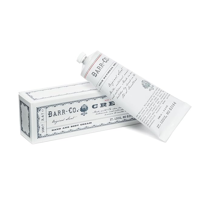 BARR-CO. Hand Cream Original Scent, Tranquil Milky Scent with Oat, Vanilla & Vetiver, Hand Cream for Dry & Cracked Hands, Shea Butter Cream, 3.4 fl oz
