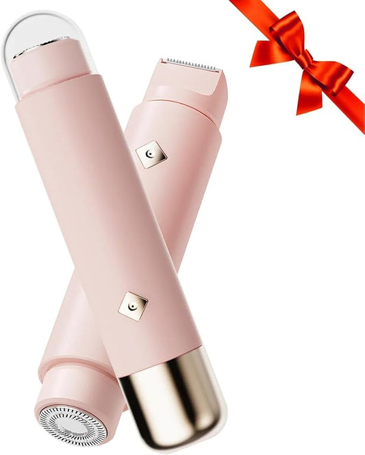 2025 New Electric Bikini Trimmer for Women, 2-in-1 Dual Head Shaver, Womens Electric Razor (Pink)