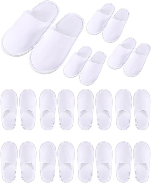 12 Pairs Kids Disposable Slippers for Guests Closed Toe Non Slip Spa Slippers Bulk Soft House Slippers Winter Warm Flip Flops for Boys Girls Travel Hotel Party Indoor Outdoor
