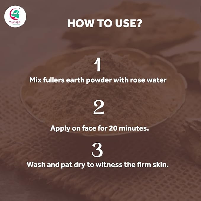 Multani Mitti Powder | Fullers Earth Clay | 100% Natural Indian Clay | Skin Tightening Face Pack, Detox Bath & Soap Making | 10 oz (283 grams) | By Yogi's Gift®