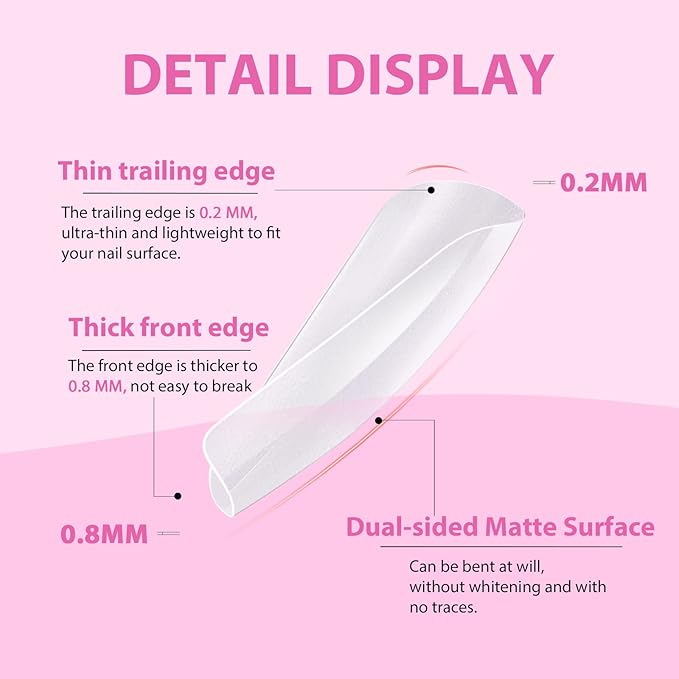 Saviland Soft Nail Gel Nail Tips - 480PCS Short Coffin Full Cover Nail Tips 15 Sizes Matte False Nail Tips Acrylic Nail Tips No Files for Valentine Gift Nail Extensions Nail Art Home DIY