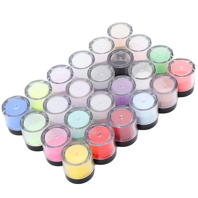 Acrylic Powder, Nail Acrylic Powder Set, Crystal Nail Art Tips Decoration Builder Acrylic Manicure Accessories for Nail Salon and Home(24 Colors)