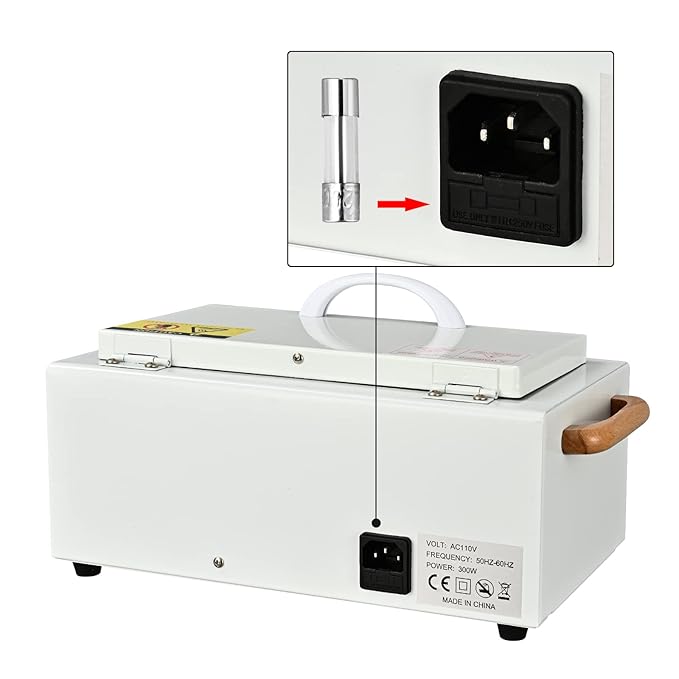 High Temperature Metal Tool Cleaning Box, 110V 300W 1.5L with Timer Manicure Pedicure SPA Salon Barber Equipment for Sundry Beauty Hair Nail Metal Tools with Handle