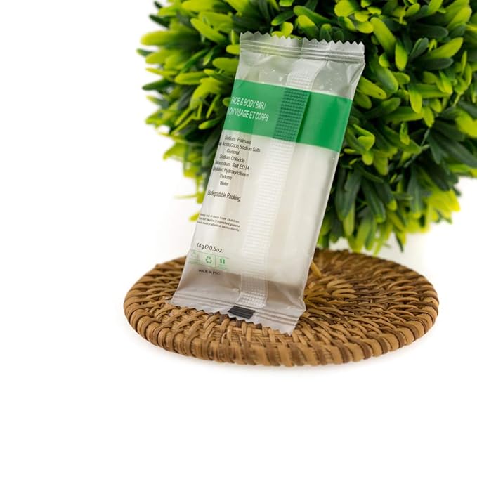 ECO amenities Bar Soap Bulk - 100 Pack, 1.0 oz Travel Size Soap Bars - Individually Wrapped For Hotels - Great for Vacation Rental and Airbnb Toiletries or Hygiene Kits Supplies