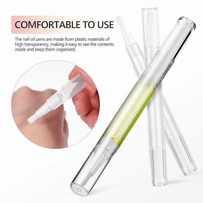 Beaupretty 40pcs 3ml Cuticle Oil Pen with Stickers Refillable Empty Twisting Pens Sample Lip Gloss Pens With Brush Tip for Traval