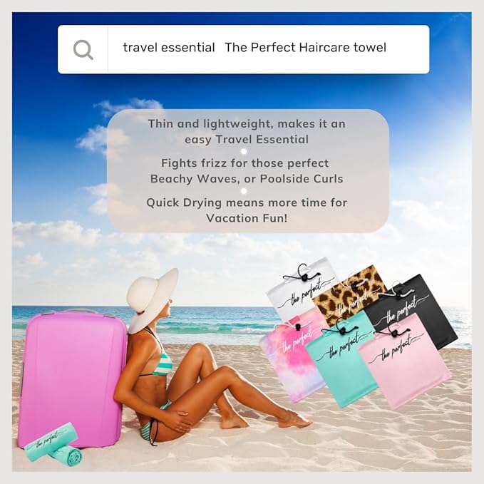 Microfiber Hair Towel Wrap for Women - Gift and Travel - Smooth like Silk - Curly, Wavy, Straight Hair Girls - Plopping Essential - Anti-Frizz, Fast Drying, Works Better than a T-Shirt