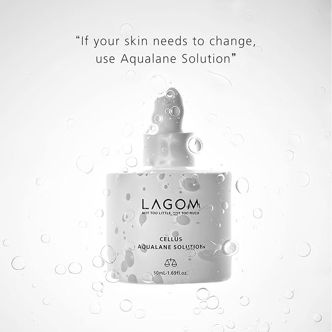 LAGOM Cellus Aqualane Solution | Korean Serum for Face, Vegetable Squalane Essence, Skincare for Glass Skin, Deep Moisturization, Skin Barrier Strengthening 1.69 Fl Oz