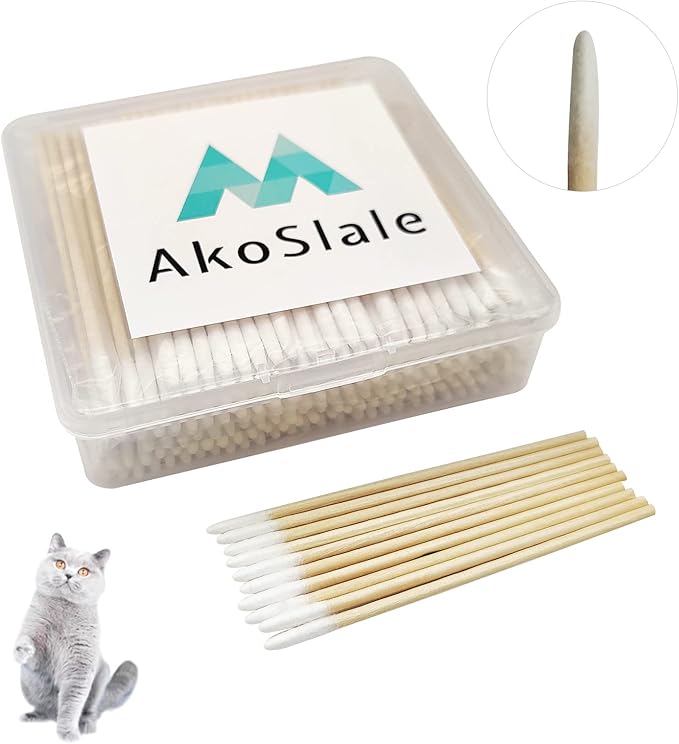 Pointed Q Tips for Cat Eye and Wound Care – 200pcs, 2.9 Inch Biodegradable Wooden Cotton Swabs for Baby, Precision Makeup, and Nail Cleaning