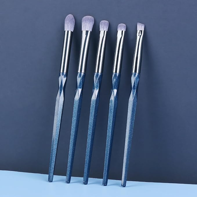 Sapphire Blue Eye Shadow Brush Set, Diamond Eyeshadow Brushes Set, Small Nose Contour Brush, Glitter Eyeshadow Brush, Eyeshadow Blending Brush, Colorful Eye Makeup Brushes Set Professional.