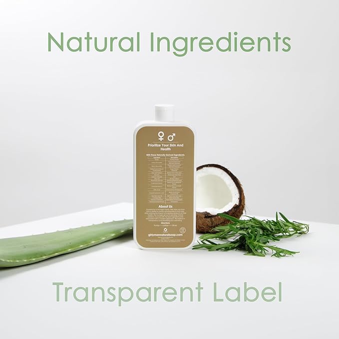 Natural Body Wash - Made with Olive Oil & Aloe Extract, No Artificial Fragrance, PH Balanced, Gentle Formula, Nourishing Ingredients, Family Owned (Rosemary Tea Tree)