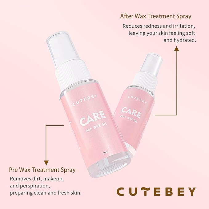 Sugar Wax Kit for Sensitive Skin: 300g/10.6oz Sugaring Paste for Bikini Brazilian Hair Removal - Includes Wax Strips & Sticks, Pre & Post Care Oils (Rose)