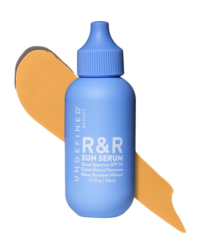 Undefined Beauty R&R Sun Serum SPF 50 Tinted Mineral Sunscreen PA++++ 3 Flex shades, infused with Niacinamide, 40 min Water Resistant, bluelight protection, 1.7oz… (Medium Tint/Warm Undertone)