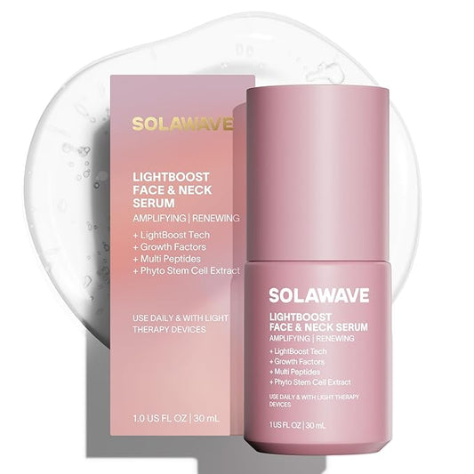 Solawave LightBoost Red Light Therapy Serum for Face & Neck | Enhances Beauty Wand & Microcurrent Devices | Boosts Collagen & Hydration for Radiant Skin, Reduces Appearance of Wrinkles & Fine Lines
