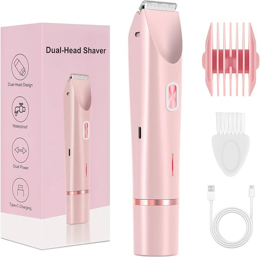 2025 New Glow Aura Bikini Shaver,Glowshave 2-in-1 Women's Body Shaver(Pink)
