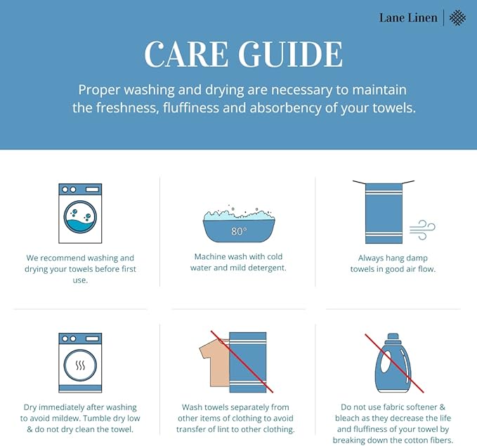 LANE LINEN 6 PC Wash Cloths Bathroom Set -100% Cotton Highly Absorbent Washcloths Bulk, Premium Spa & Hotel Quality Wash Clothes - White